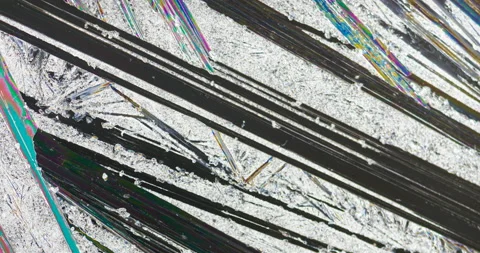 Timelapse of urea crystallization under polarized light Stock-Footage 116478468