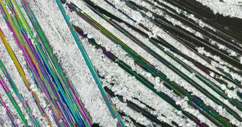 Timelapse of urea crystallization under polarized light Stock Footage 116479474