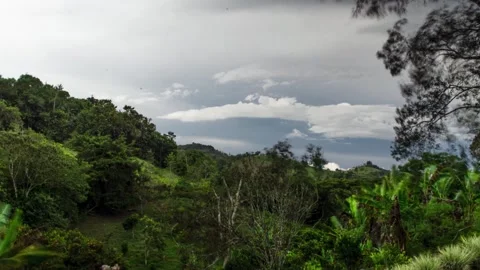 TimeLapse in a valley with mountains and trees 4K 30fps Stock Footage 263512344