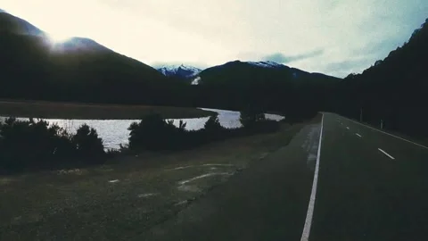 Time‑Lapse Van Journey Through New Zealand’s South Island Mountains Stock Footage 325416460