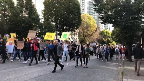 Timelapse Vancouver climate change march global warming Stock Footage 116763904