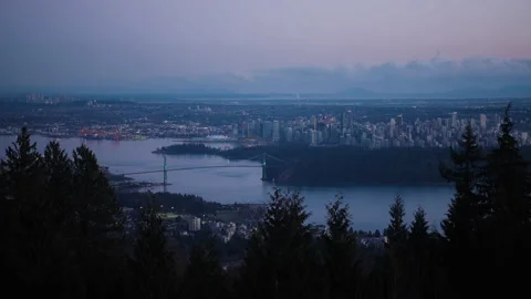 Timelapse of vancouver downtown at sunset Stock Footage 170166705