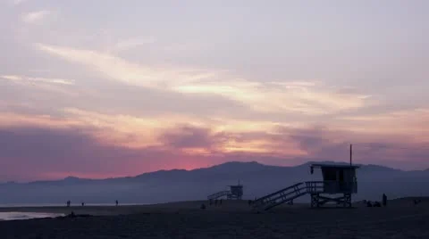 Timelapse Venice Beach sunset Видео 11603649