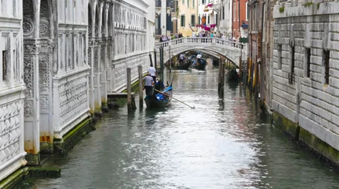 Timelapse Venice gondoliers Stock Footage 39466689