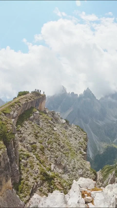 Timelapse vertical jagged peaks of Cadini di Misurina rise above deep alpin.. Stock Footage 331915732