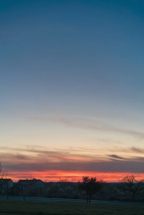 Timelapse vertical sunset and clouds clear sky Stock Footage 129149336