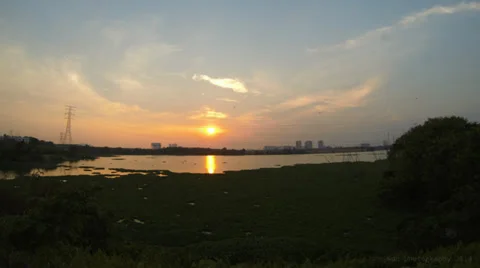 Timelapse of a very calm sunset Stock Footage 35455548