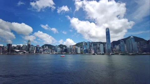 Timelapse of Victoria Harbour in Hong Kong Stock Footage