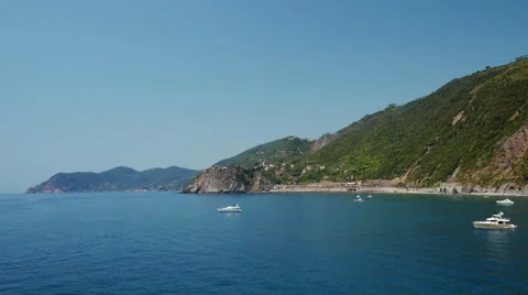 Timelapse video with beautiful view of Cinque Terre shore, Liguria Stock Footage 62176162