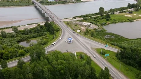 Timelapse video, Bridge on Tom river, Tomsk Stock Footage 136178437