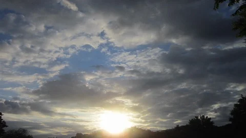 Timelapse Video Clouds Over a Park in Frankfurt, Main, Germany, Europe Stock Footage 113505560