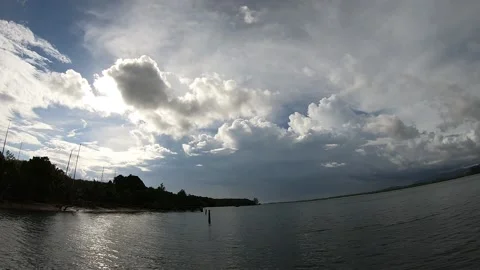 Timelapse video, clouds run across the sky in the north of Phuket in Thailand Stock Footage 167850891