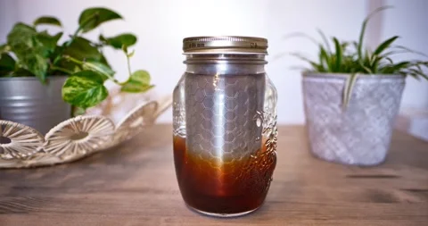 Timelapse video of cold brew coffee preparation. Stock Footage