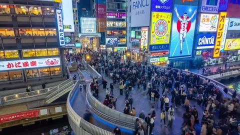 Timelapse video of Dotonbori in Osaka Stock Footage 260297875
