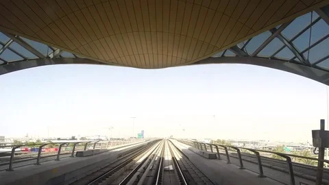Timelapse video of Dubai metro train Stock Footage 74020831
