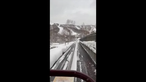 Timelapse video edit, Ski Resort Monorail Ride, recorded in Rusutsu Jan 2024 Video stock 268674433