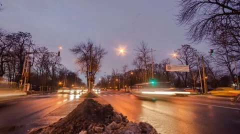 Timelapse video of evening rush hour in Bucharest boulevards Stock Footage 45986840