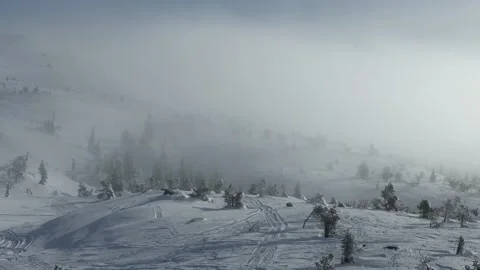 Timelapse video with a landscape view of a snow-covered gentle hillside Stock-Footage 176760318