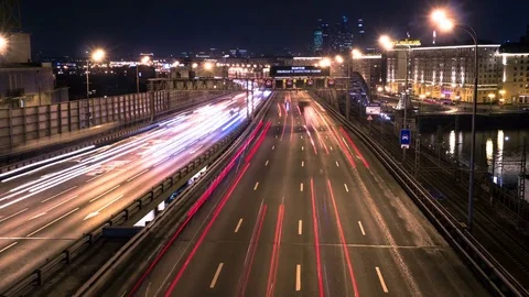Timelapse video of the night city Stock Footage 73438887