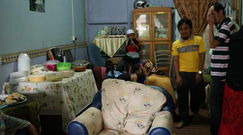 Timelapse video of Open House Hari Raya celebration Stock Footage 40725126
