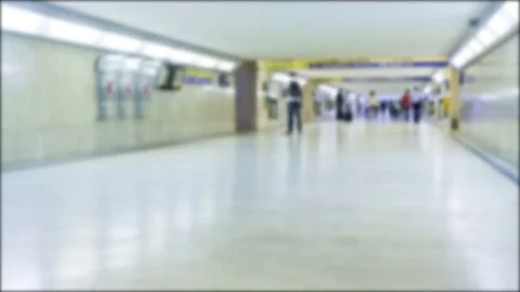 Timelapse video of passengers crowd in tunnel Stock Footage 82169377