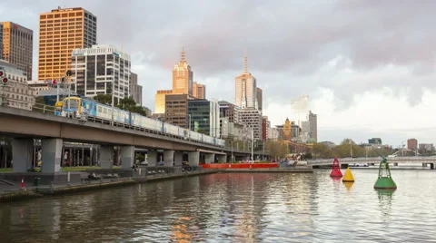 Timelapse video of railway and CBD of a city Stock Footage 56162467