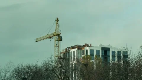 Timelapse video shooting of the construction of a multi-storey building Stock Footage 142965894