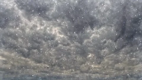 Timelapse video of snowfall on cloudiness scene background - loop video 動画素材 252919708