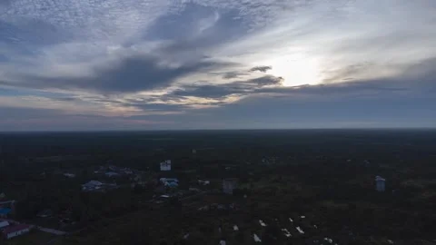 Timelapse video of sunset covered by clouds with beautiful light Stock Footage 272312292
