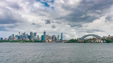 Timelapse video of Sydney CBD transiting in daytime Stock Footage 175795159