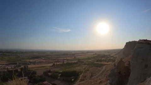 Timelapse video of a total solar eclipse over the countryside near Zaragoza Stock Footage 342357448