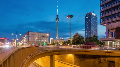 Timelapse video with traffic in Berlin. Stock Footage 114555374