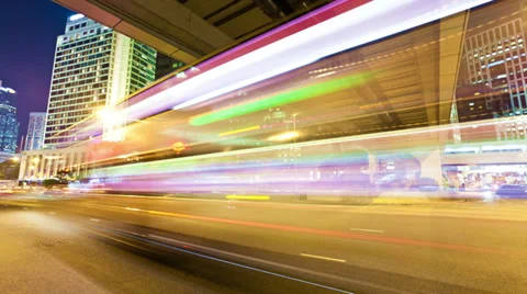 Timelapse video of traffic at night Stock Footage 35838248
