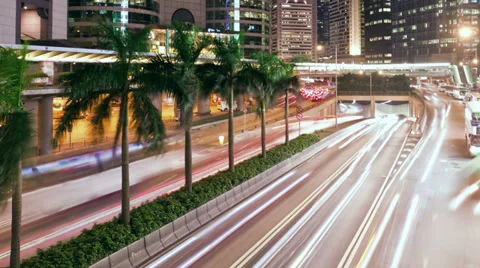 Timelapse video of traffic at night Stock Footage 35838605