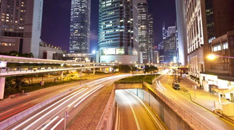 Timelapse video of traffic at night Stock Footage 35967472