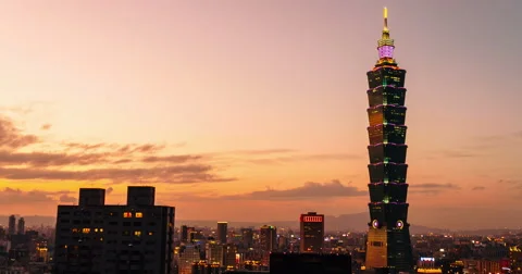 Timelapse View Of 101 Tower. 4K Stock Footage 52929727