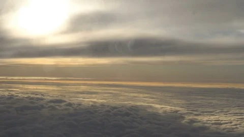 Timelapse View from the airplane window. cloudy day. Video stock 81886007