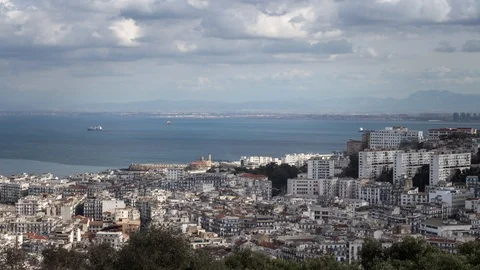 Timelapse view of Algiers and the sea. Stock Footage 90272415