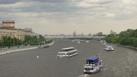 Timelapse view from Andreevsky rail bridge Video stock 155455492