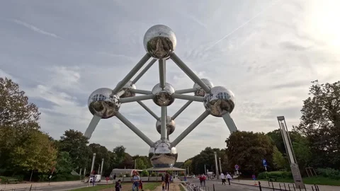 Timelapse view of the Atomium of Brussels, Belgium Stock Footage 253841996