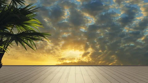 Timelapse view of a beautiful sunset with dense clouds sunset from the hotel Stock Footage 152416318