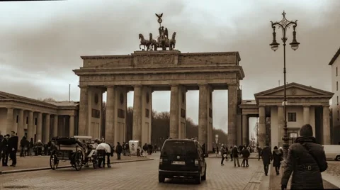 Timelapse view of the Brandenburg Gate in Berlin Stock Footage 58711182