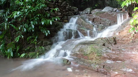 Timelapse view of the brook in Mount Emei, Sichuan province, China Stock Footage 40738244