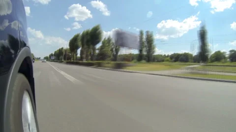 Timelapse view of car on the speed at the beautiful road with mountains Stock Footage 37169548