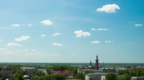 Timelapse view of the city, clouds Stock Footage 50356055