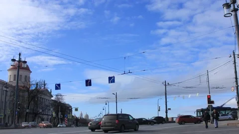 Timelapse view to the city crossroads Stock Footage 130177241