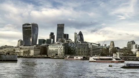 Timelapse view of the City of London at sunset Stock Footage 59043847