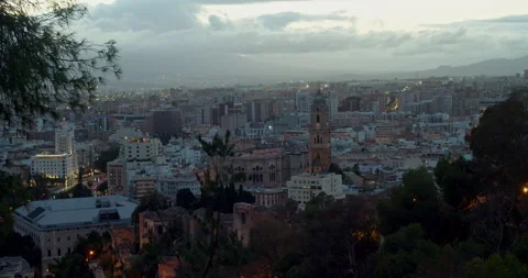 Timelapse view of the city at night Malaga Video stock 192259902