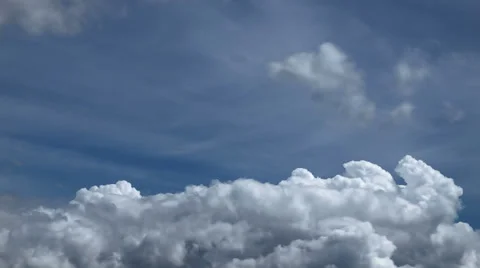 Timelapse view, clouds in front of blue sky, 2.5K Video stock 37736729