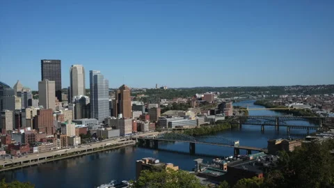 Timelapse view of  Downtown Pittsburgh from Mt. Washington Stock Footage 288583901